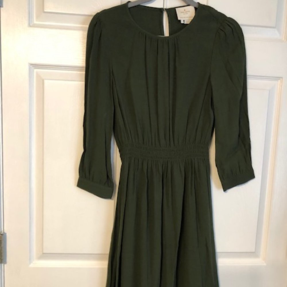 Kate Spade Hunter Green Silk Dress, Sz 6